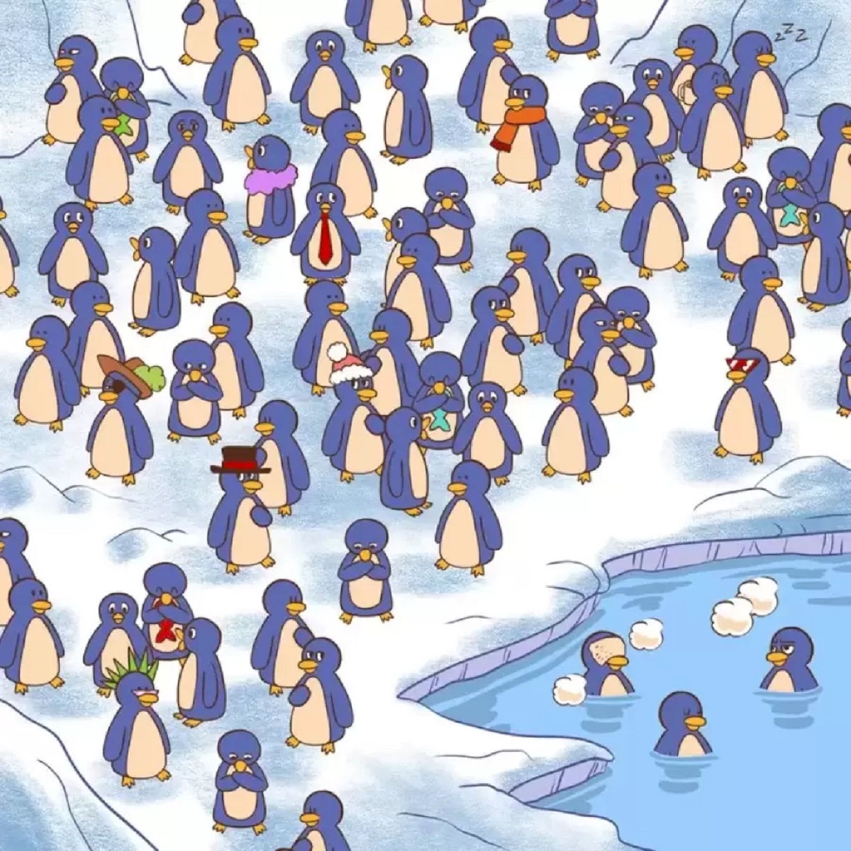 تست بینایی چالشی؛ فنجان را در میان پنگوئن‌ها پیدا کنید!